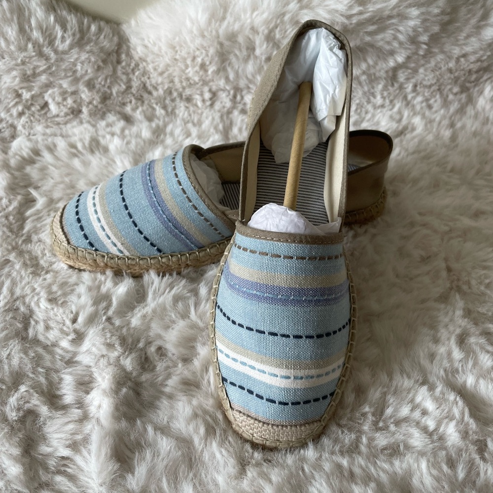 Vidorreta spanish made hand stitched espadrille beige/blue stripes 7-7.5 (38EU) - Picture 11 of 13